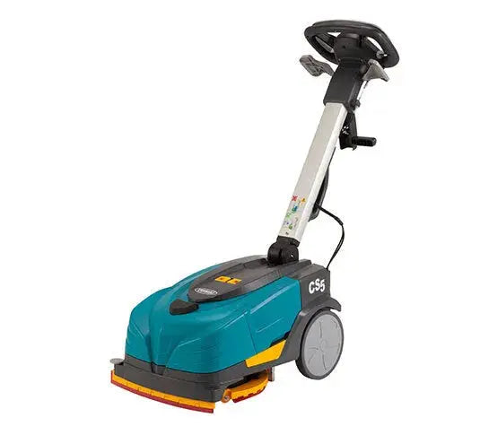 Tennant CS5 Micro Gym Floor Scrubber front left view