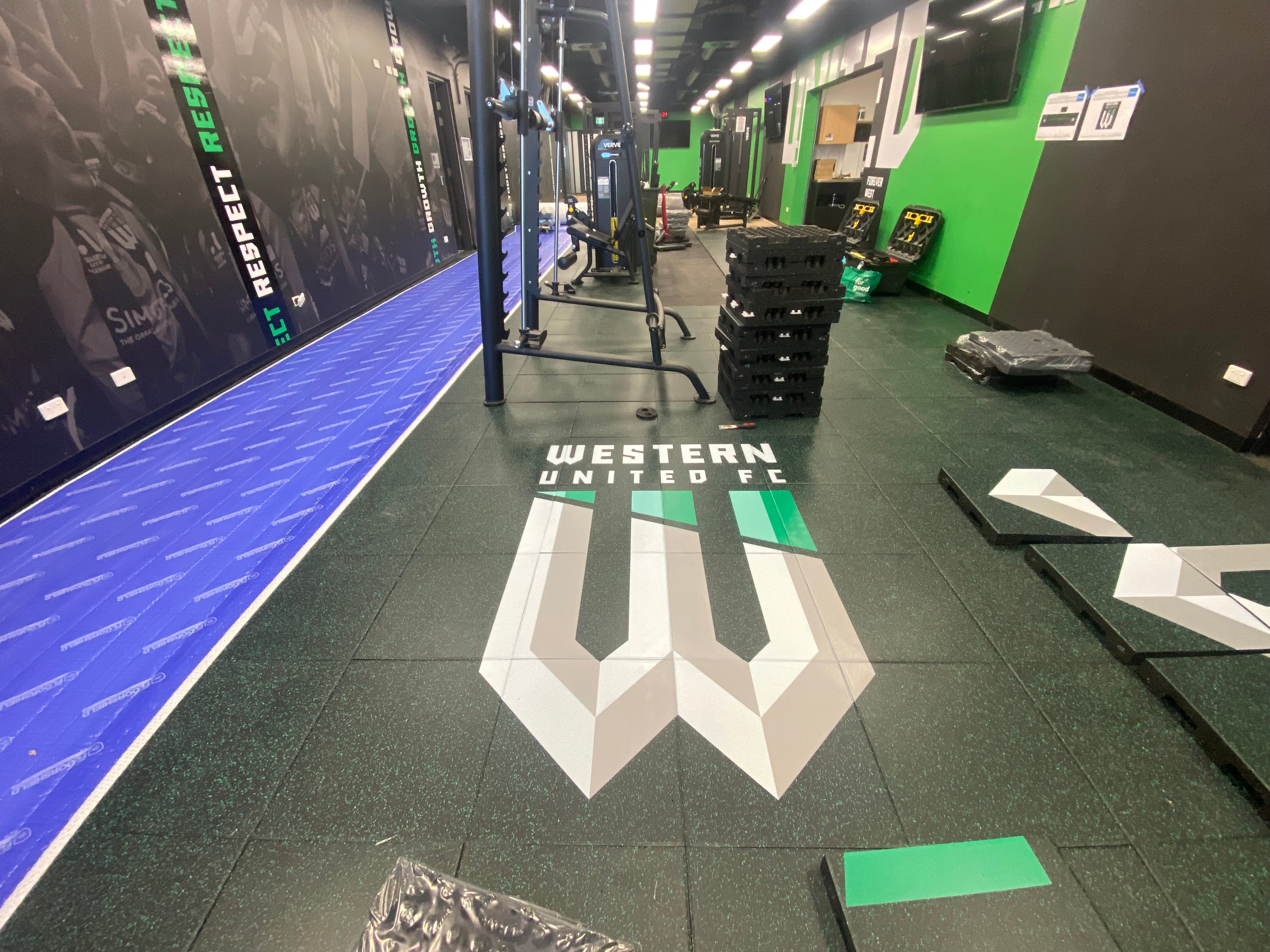 Western Unite FC Gym Floor installation